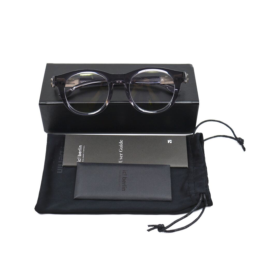 NEW IC! BERLIN GLEN GREY TRANSPARENT AUTHENTIC EYEGLASSES FRAME - Picture 13 of 13